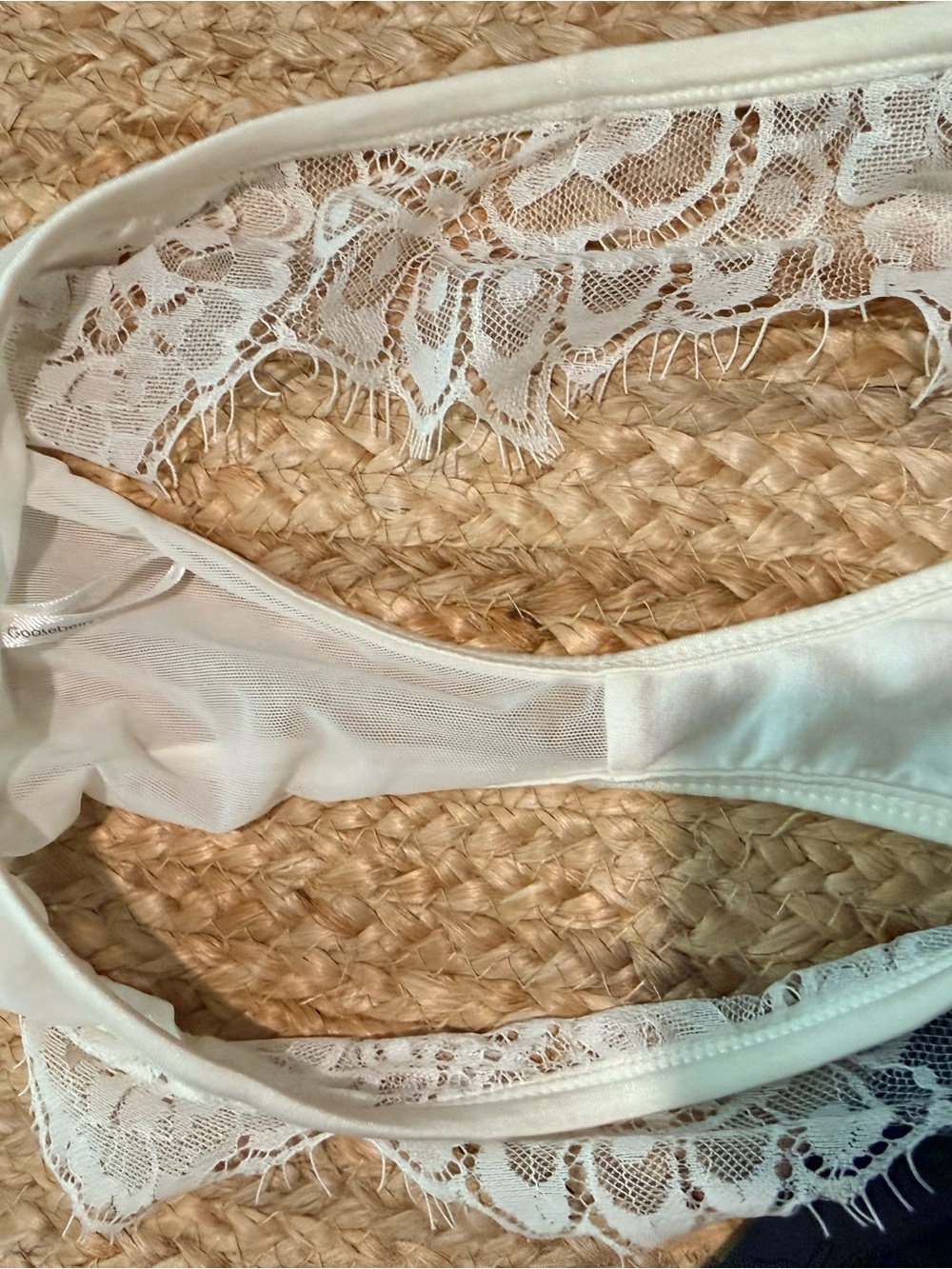 Gooseberry intimidates bridal white Delicate White Lace Bralette and panty Set - Picture 4 of 9